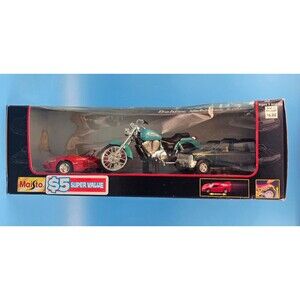 Maisto Deluxe Vehicles Collection die-cast metal toy cars and a motorcycle